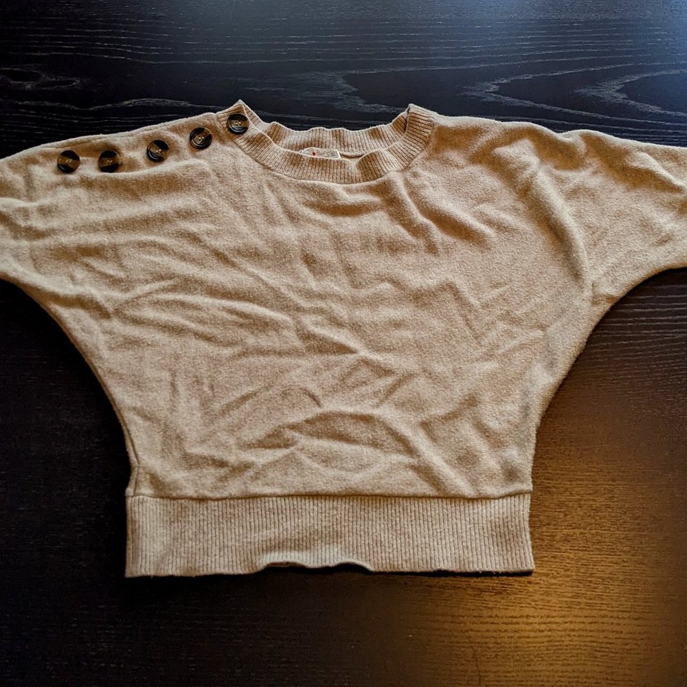 Cute Off the Shoulder Sweater with chunky buttons